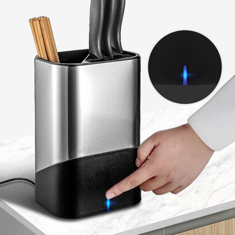 Stainless Steel Knife Holder Disinfects by Ozone Sterilization and Chopstick Rest Storage Tube
