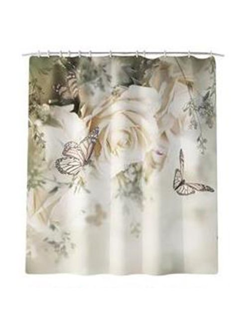 Printed 4pc. Bathroom Shower Curtain Set. Avail. as shower curtain or 4pc. set