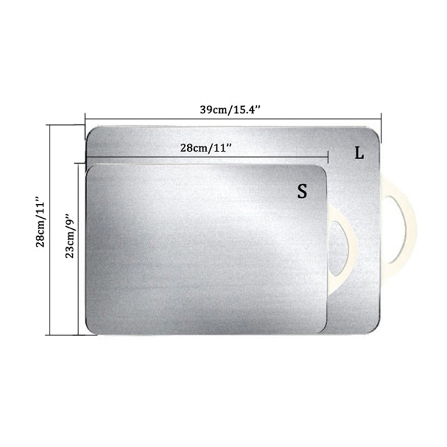 Double-Sided Cutting Board Stainless Steel Cutting Surface. Easy Clean, Modern style.