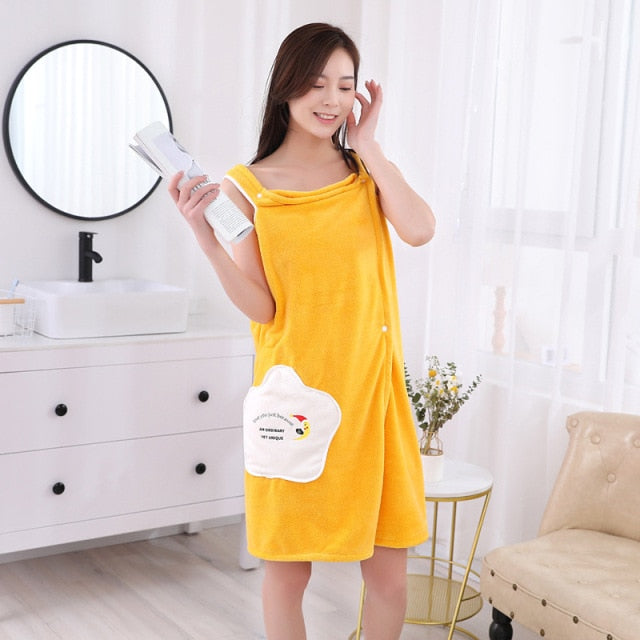Wearable Women's Bathrobes. Microfiber Soft And Skin-Friendly Absorbent Bath Towel, Bathrobe sets.