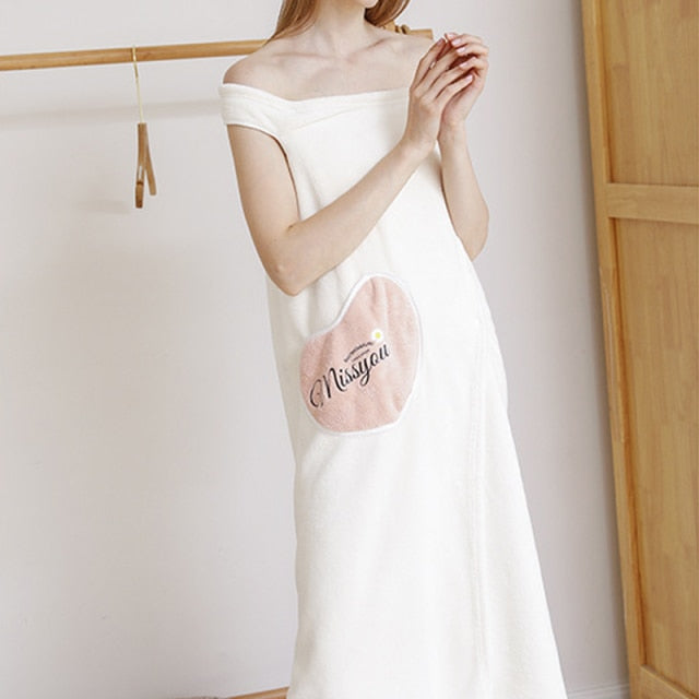Wearable Women's Bathrobes. Microfiber Soft And Skin-Friendly Absorbent Bath Towel, Bathrobe sets.
