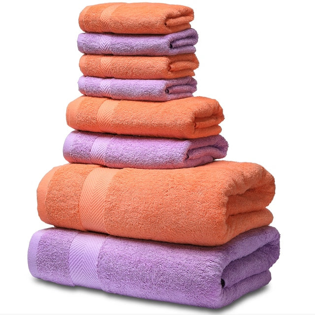 SEMAXE Luxury Bath Towel Set,2 Large Bath, 2 Hand, 4 Washcloths. Highly Absorbent Cotton. Avail. Asst'd Colors.