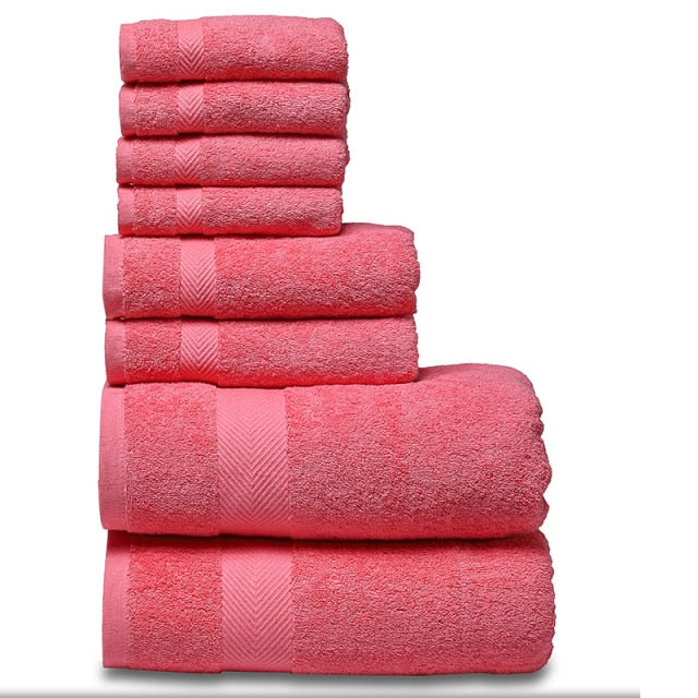 SEMAXE Luxury Bath Towel Set,2 Large Bath, 2 Hand, 4 Washcloths. Highly Absorbent Cotton. Avail. Asst'd Colors.