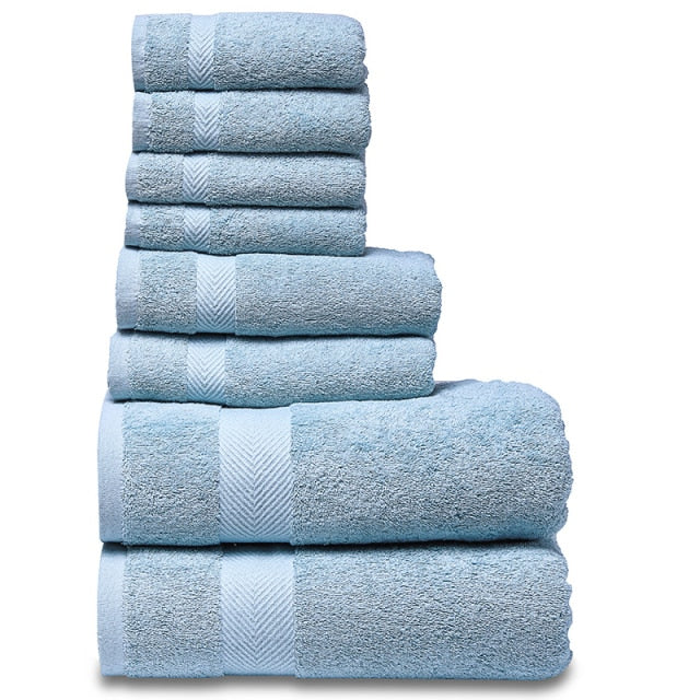 SEMAXE Luxury Bath Towel Set,2 Large Bath, 2 Hand, 4 Washcloths. Highly Absorbent Cotton. Avail. Asst'd Colors.