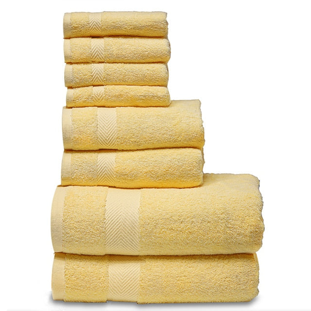 SEMAXE Luxury Bath Towel Set,2 Large Bath, 2 Hand, 4 Washcloths. Highly Absorbent Cotton. Avail. Asst'd Colors.