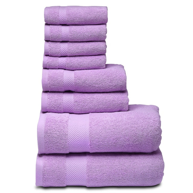 SEMAXE Luxury Bath Towel Set,2 Large Bath, 2 Hand, 4 Washcloths. Highly Absorbent Cotton. Avail. Asst'd Colors.