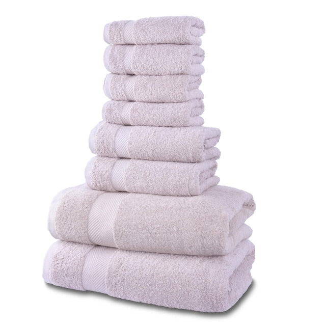 SEMAXE Luxury Bath Towel Set,2 Large Bath, 2 Hand, 4 Washcloths. Highly Absorbent Cotton. Avail. Asst'd Colors.