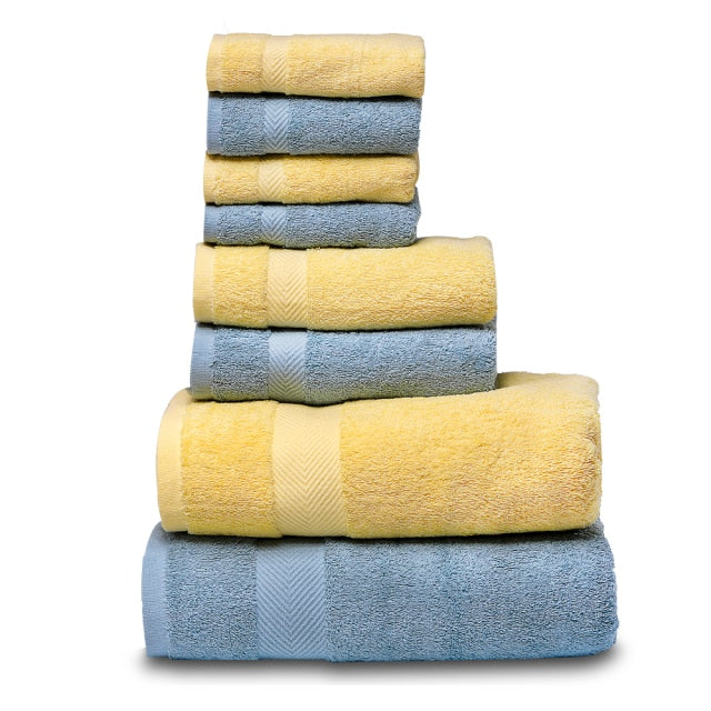 SEMAXE Luxury Bath Towel Set,2 Large Bath, 2 Hand, 4 Washcloths. Highly Absorbent Cotton. Avail. Asst'd Colors.