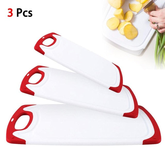 Cutting Board 3-piece rectangular cutting board set. Avail. in Black and Red.