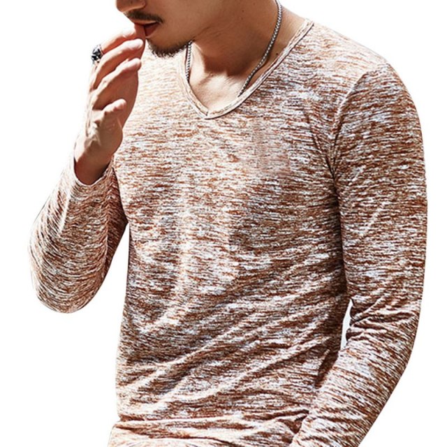 Casual T-Shirt, in Heather, V-Neck, Sizes, M-3XL. Long Sleeves/6colors, and Short Sleeve avail. in Coffee