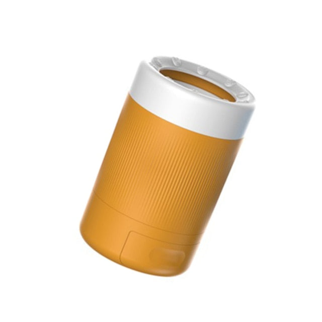 Portable Dog Paw Cleaner Cup. Soft Silicone Cup and Inner Brushes. Avail. in Gray and Gold