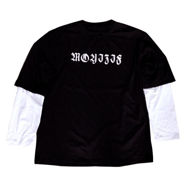 Oversized Long Striped Sleeve T Shirt. Looks like 2 shirts. Avail. in sizes S-XXXL and 8 Styles