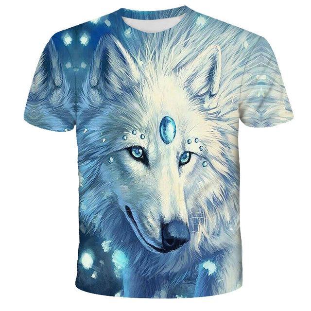 3D Printed T Shirt Wolf Designs. Avail. in sizes XXS-6XL and 3 Styles.