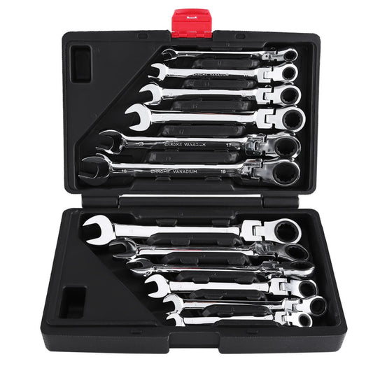 12pcs/set 8-19mm Combination Spanner/Ratchet Wrench Set. Avail. in Flexible or Fixed Heads