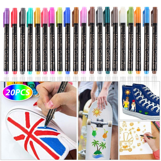 20 Color Permanent Acrylic Paint Pens