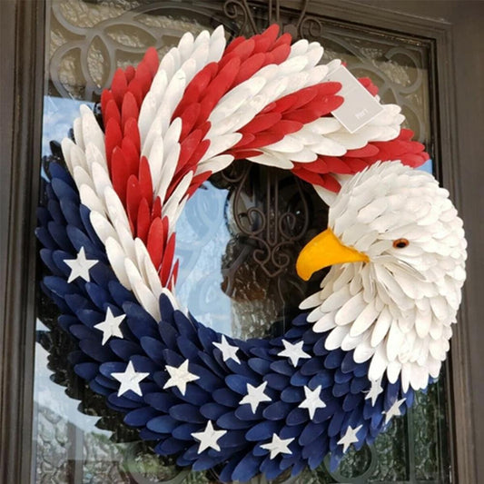 America Eagle Wreath Durable Front Door Patriotic Eagle Home Decoration. Avail. Assembled or Unassembled and in Lrg. and Sm.