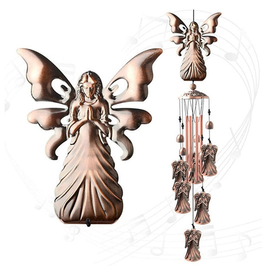 Angel Wind Chimes Brass Metal Pipe Angel Wind Chimes Ornaments. Garden or Yard Art Decoration