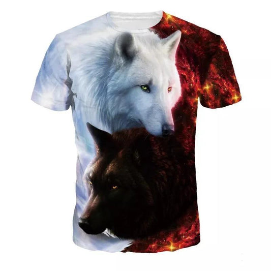 3D Printed T Shirt Wolf Designs. Avail. in sizes XXS-6XL and 3 Styles.