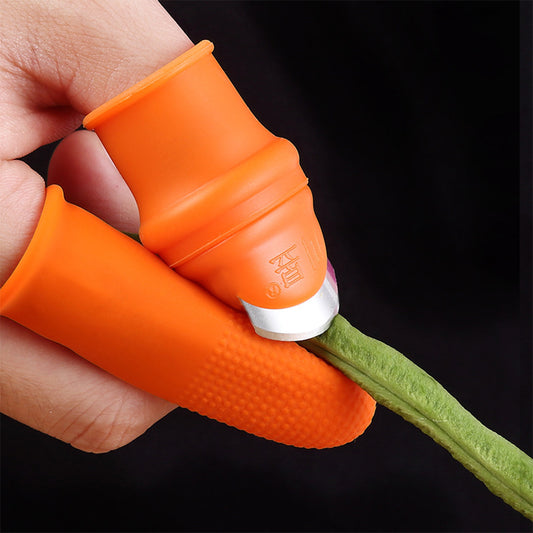 6PC /set Silicone Finger Guards W/Thumb Knife. Use in Vegetable or Flower Garden. Avail. in Men and Women's Sizes.